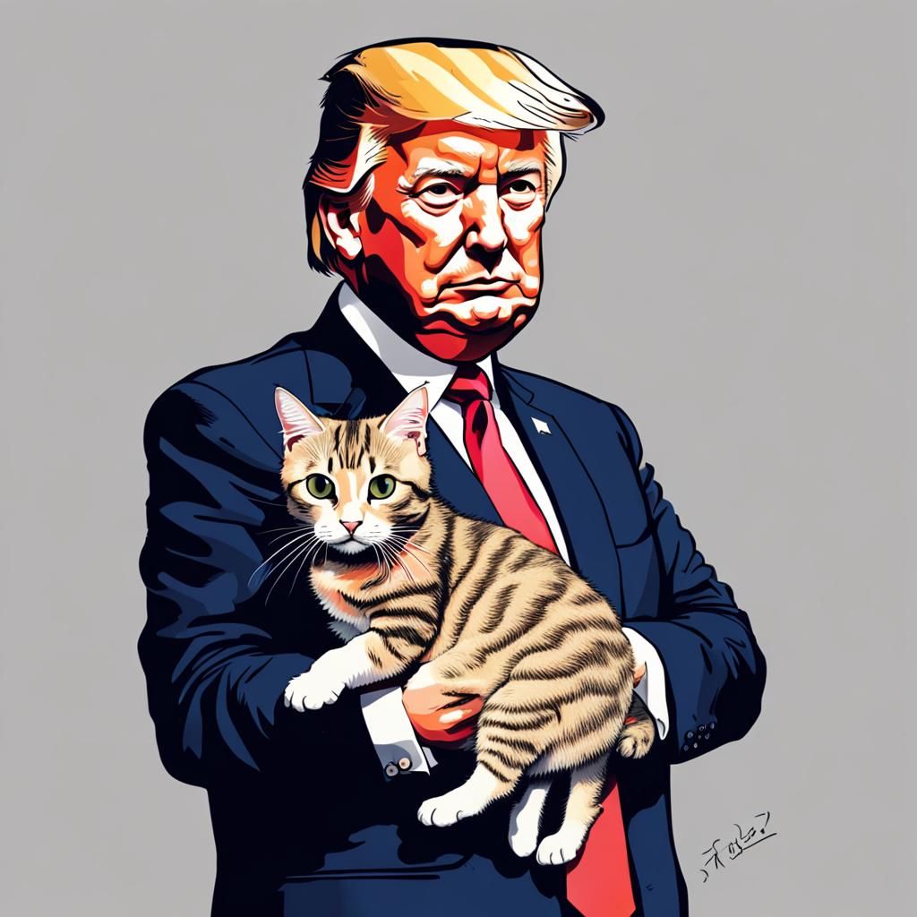 Donald Trump Sniffs a Cat