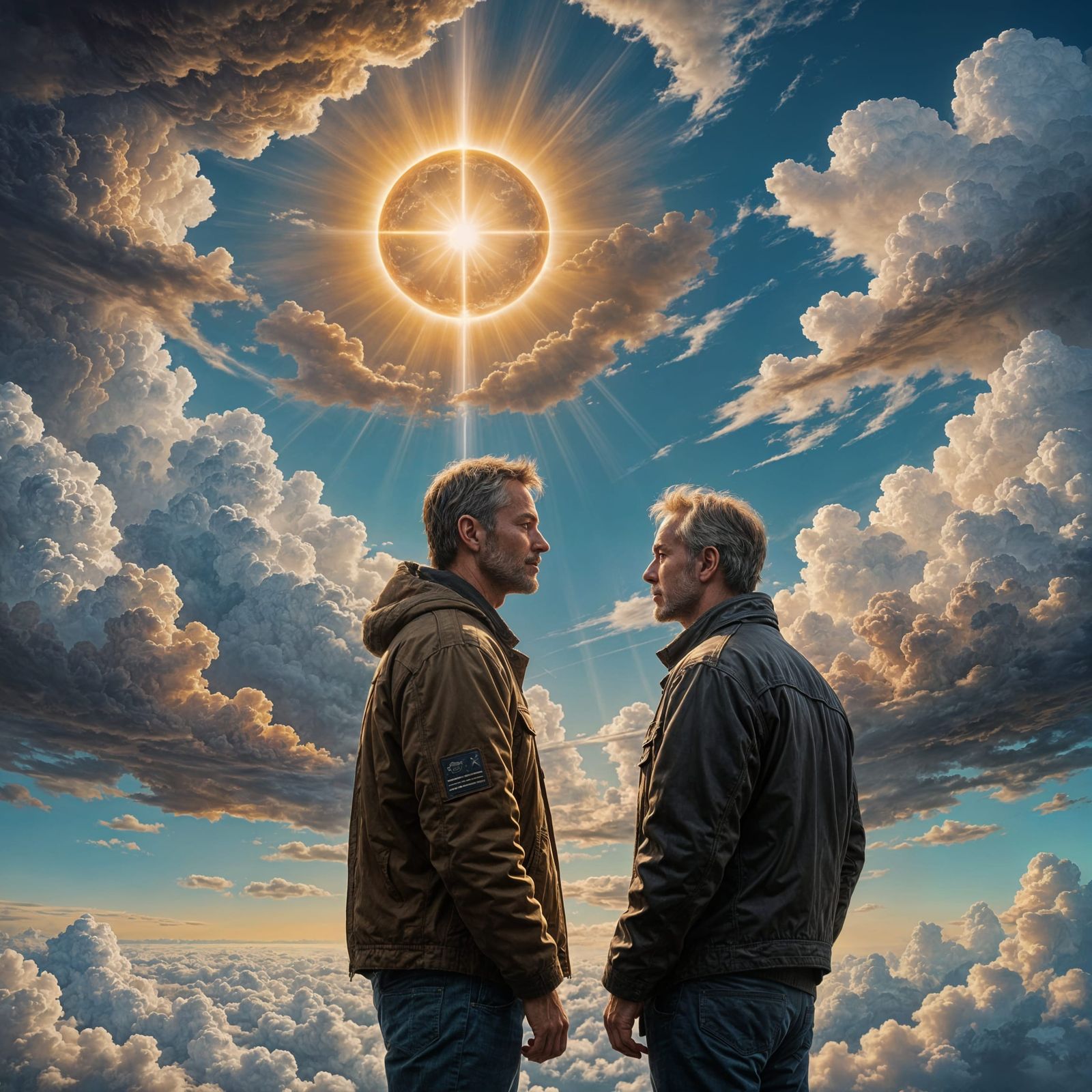 Surreal Heaven Landscape in Solarpunk Style