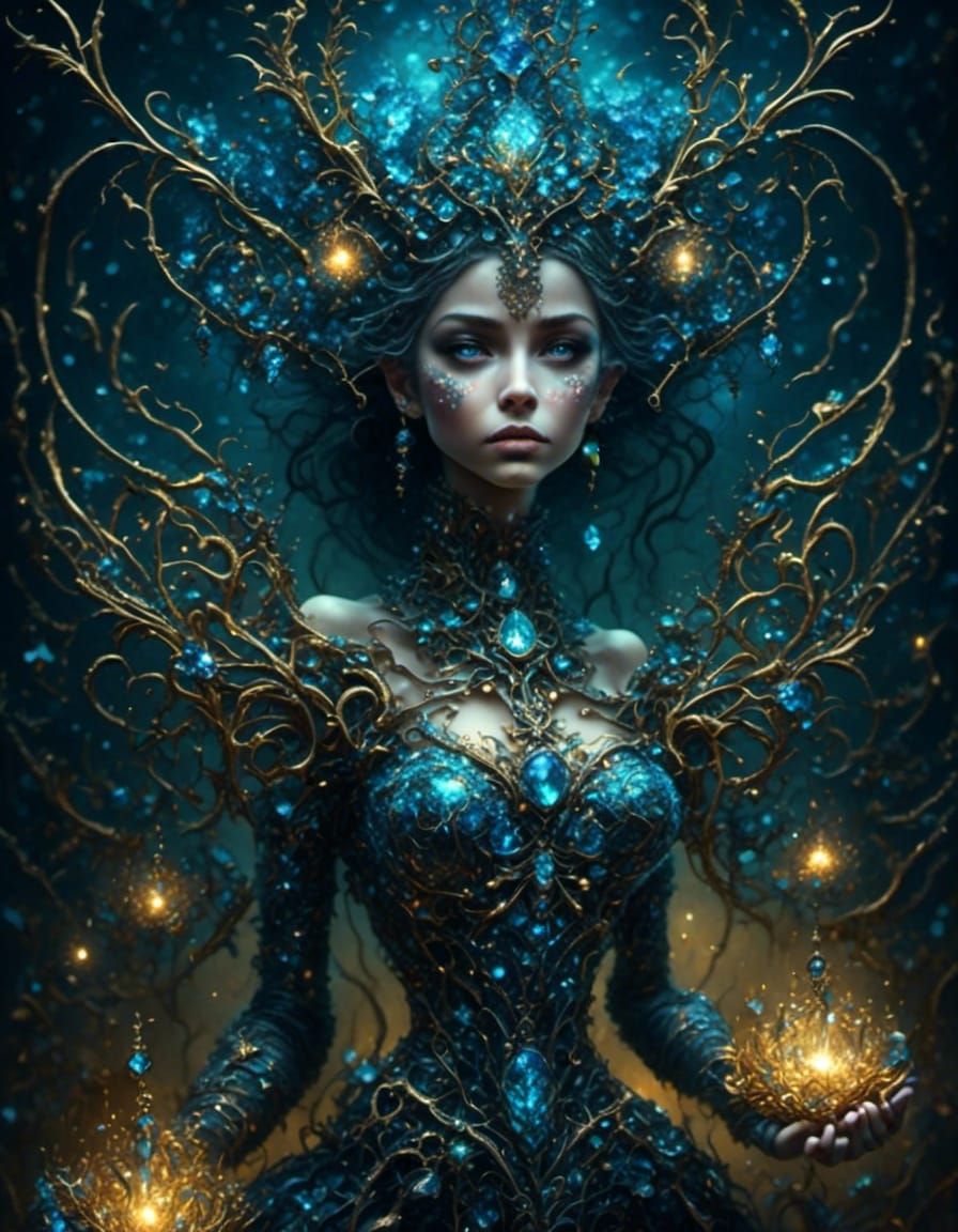 Bedazzled Fairy with Extreme Eyes in Glittery Fantasy