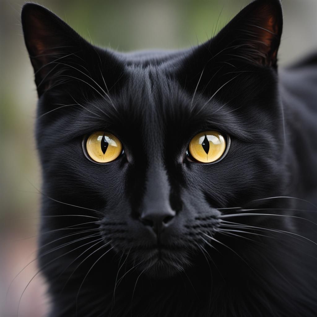 Elegant Black Cat Portrait