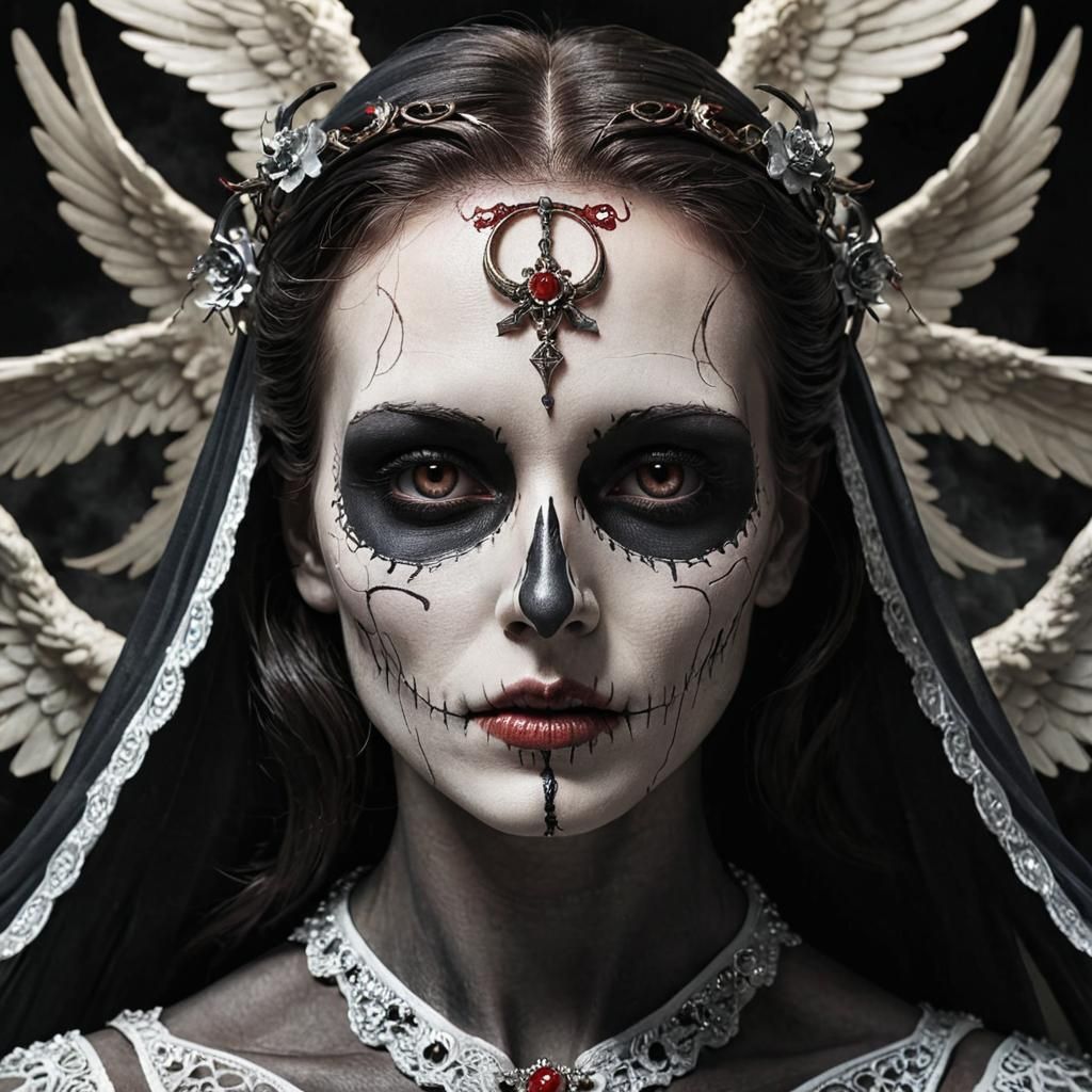 Ethereal Angel of Death: A Melancholic Vision