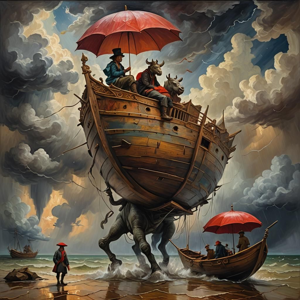 Surreal Voyage: Baroque Meets Impressionism in Dreamlike Sce...