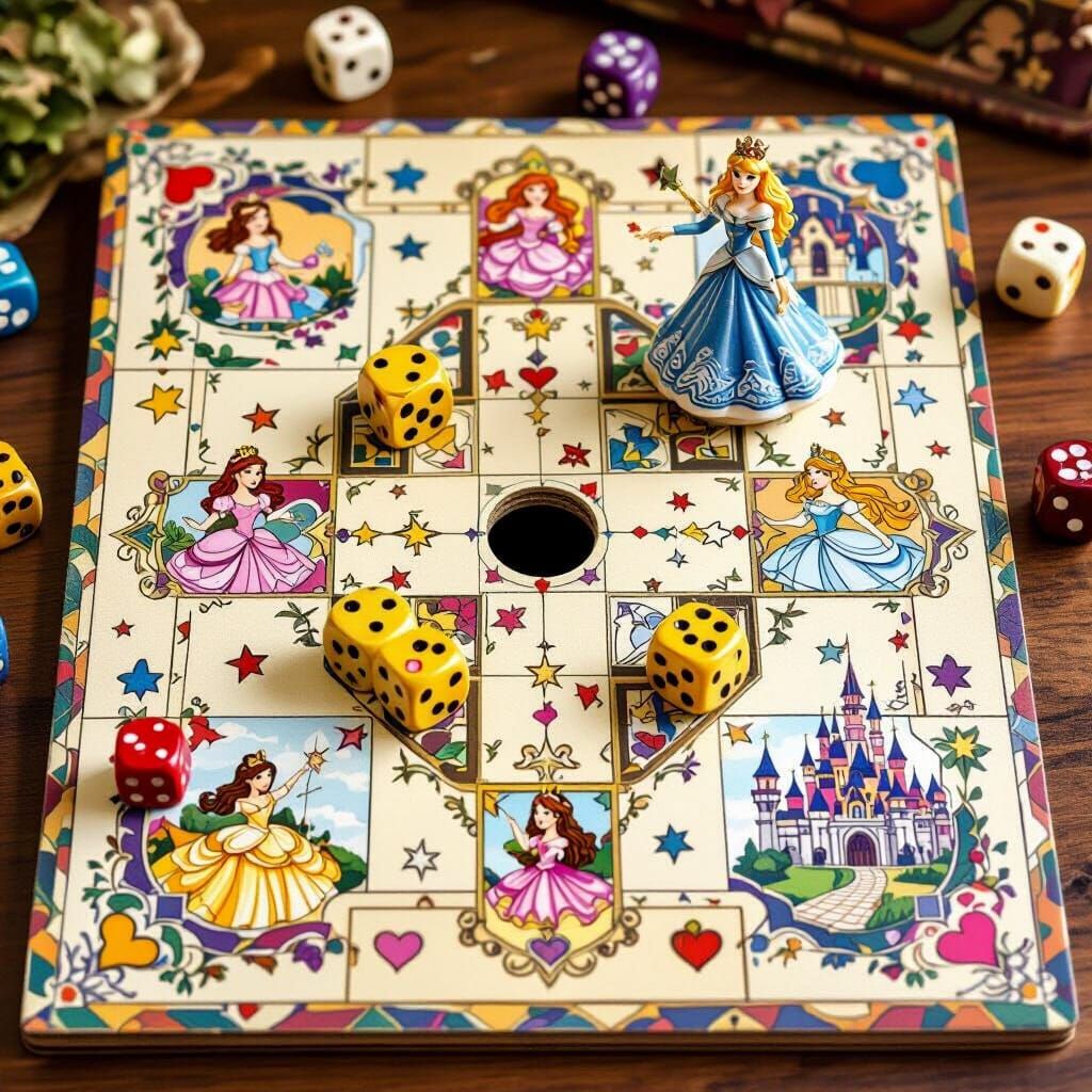 Whimsical Princess Board Game Concept Art