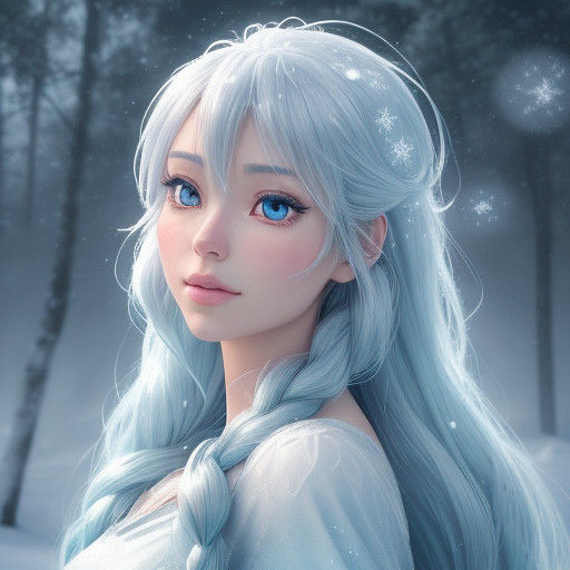 Ethereal Winter Princess in Softbox Lighting