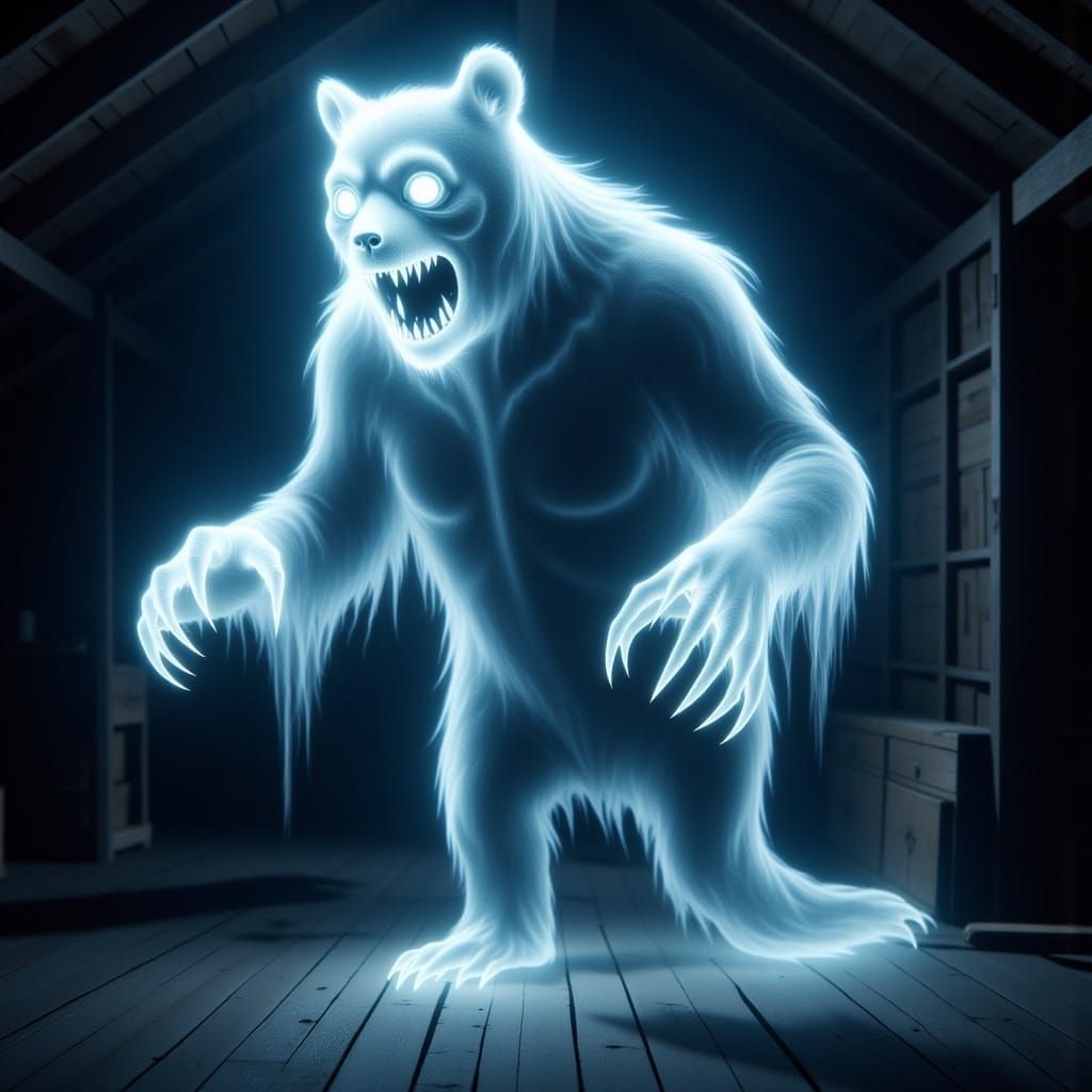 Ethereal Bear Ghost Reaching Out