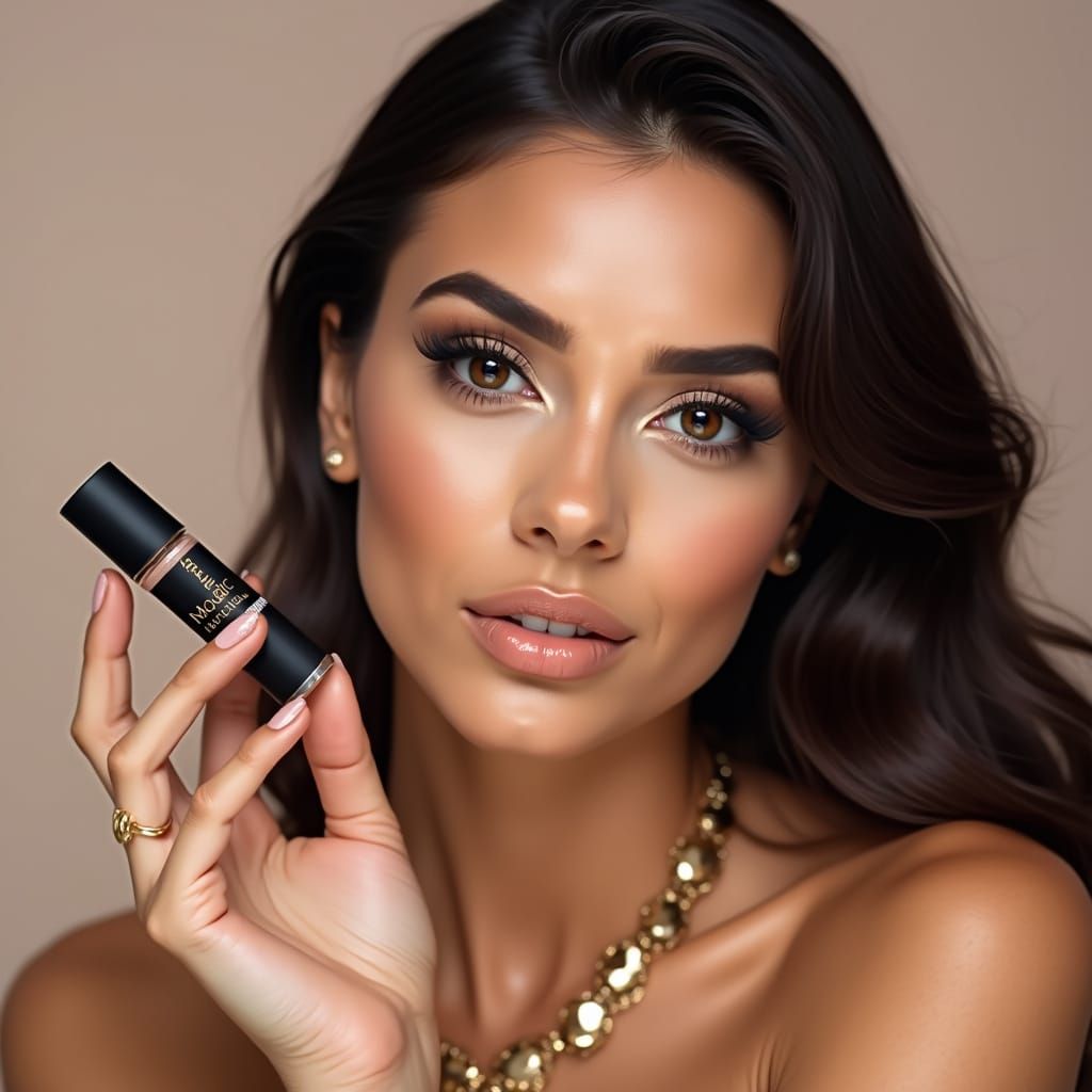 Sultry Brunette Beauty Adorns Herself with Magic Glow