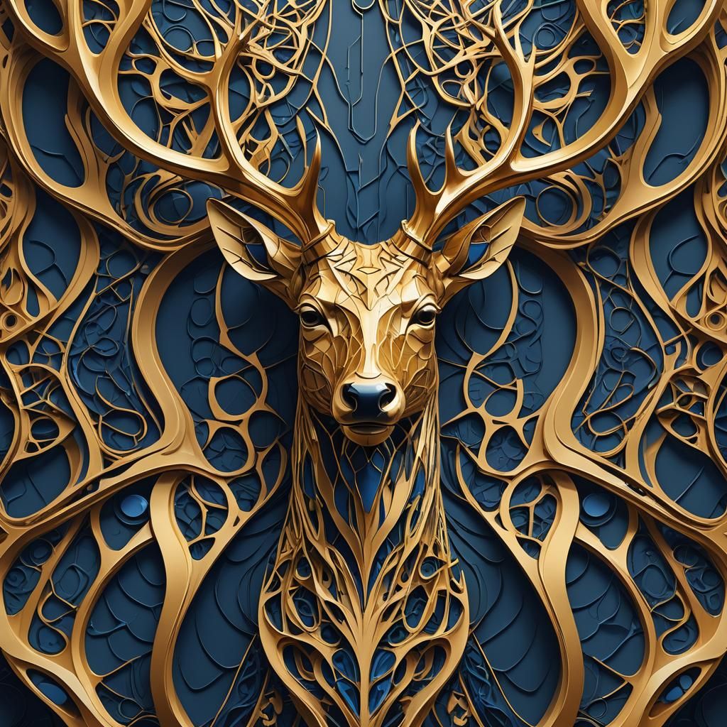 Parametric Deer Head in Zaha Hadid Style