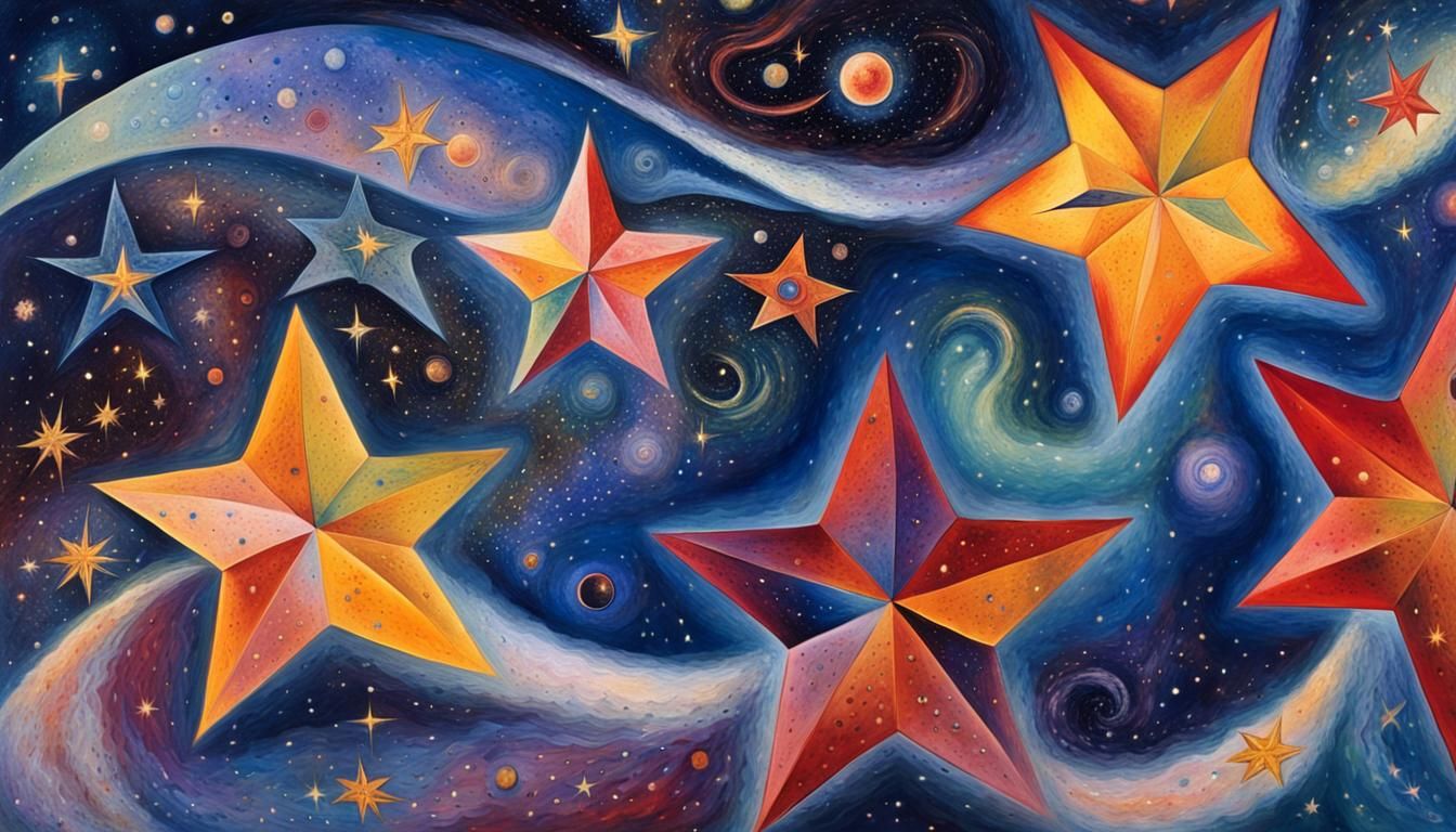 Cosmic Star Tubes in Style of Chagall