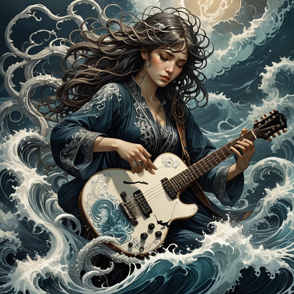 Ocean Guitar: Dark Fantasy Concept Art