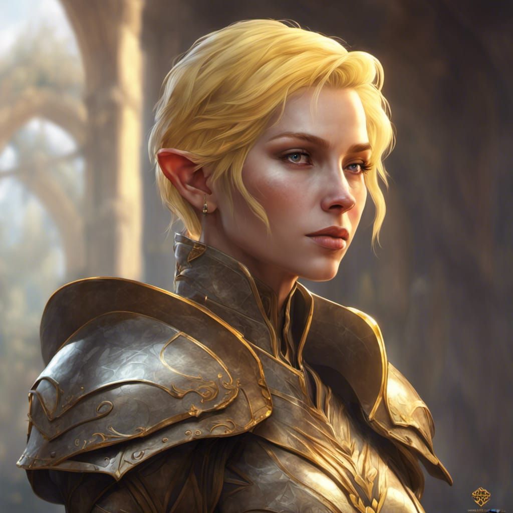 Detailed Elf Portrait in Leather Armor