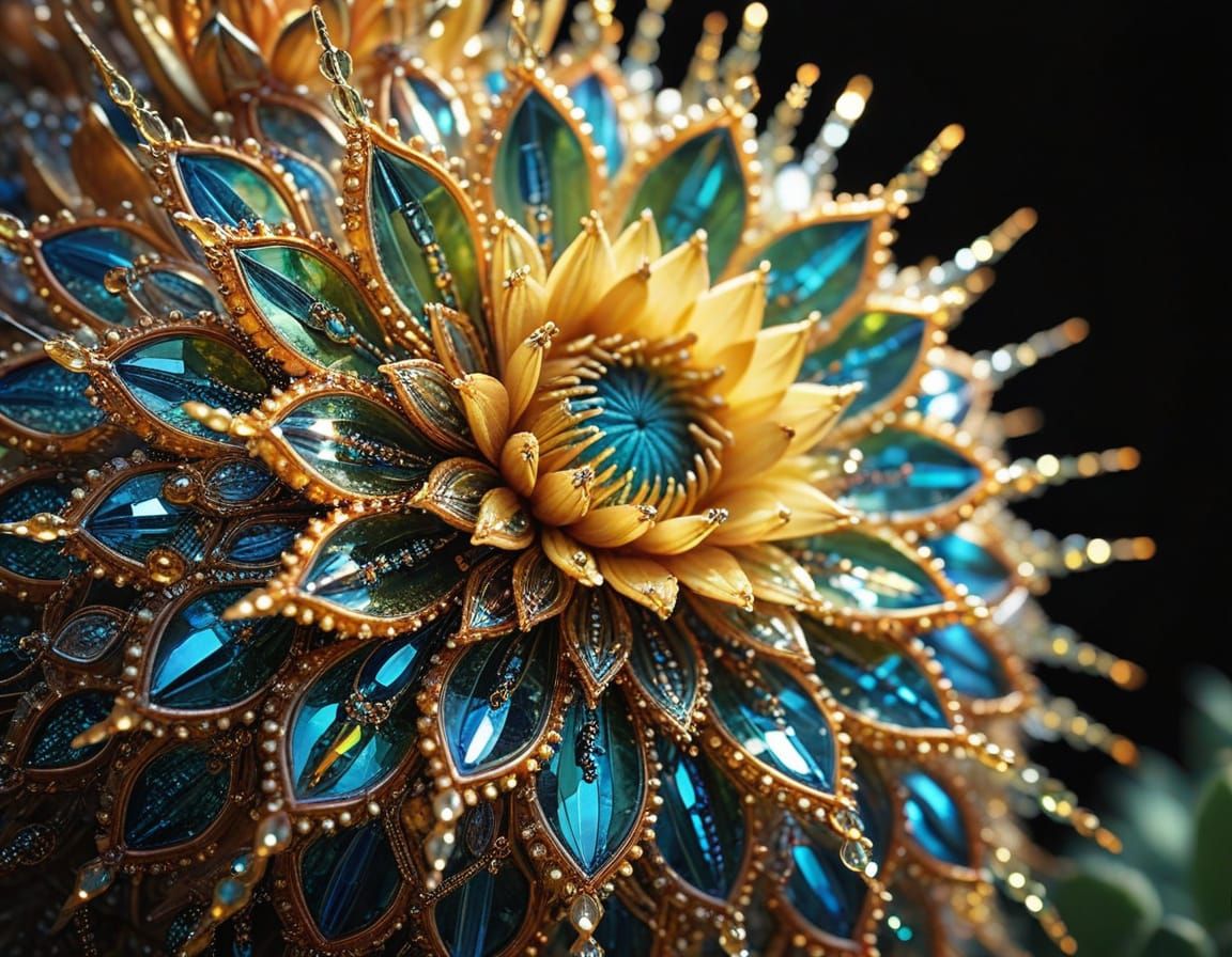 Close-up of a shiny cactus with thorns made from Japanese be...
