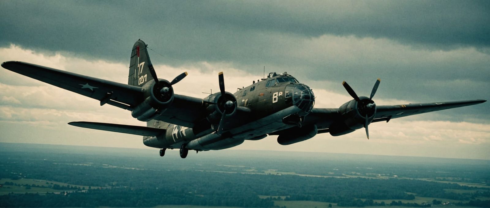 World War II B-17 Bomber Cinematic Still