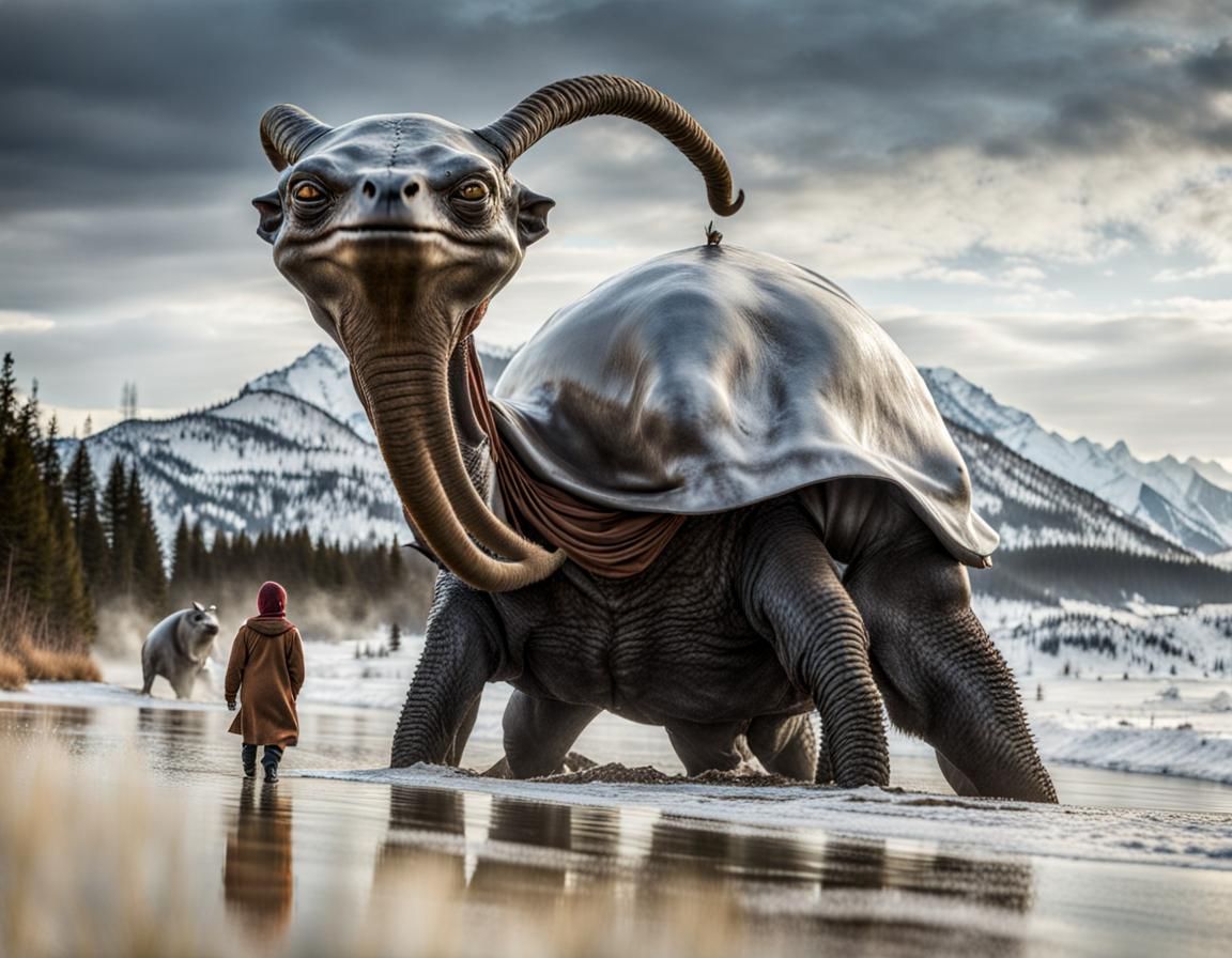 Surreal Alien Restaurant Celebration in Magical Realism