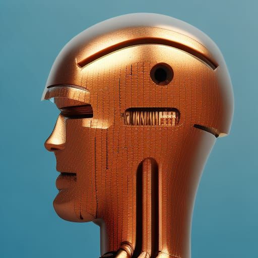 Cyborg Robot in Pop Art Style