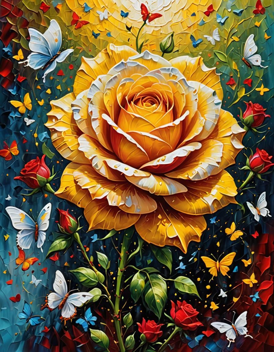 Exquisite IMPASTO style PAINTING :: a canvas applying impast...