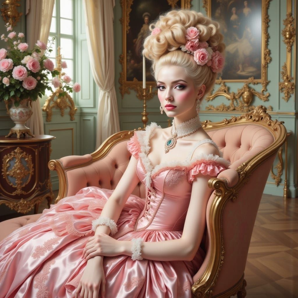 Rococo Beauty in Opulent Salon