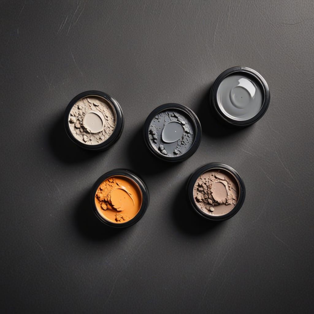 High-End Product Photography of Skincare Texture Paint Boxes