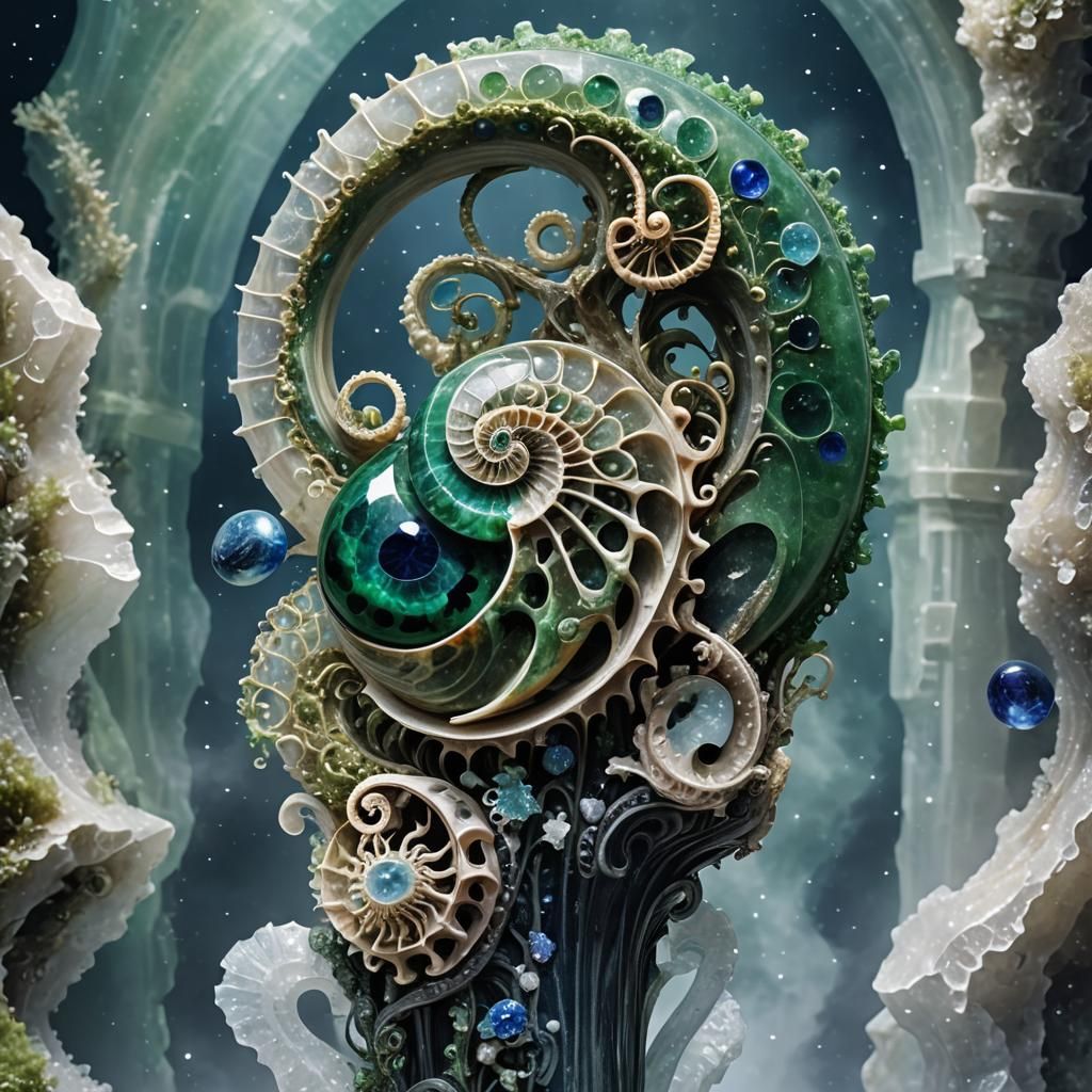 Tourmaline Cuttlefish on Moon Quartz Pillar