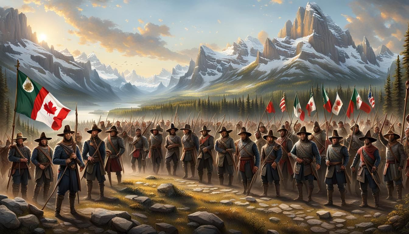 Holographic Anthem of North America: Cosmic Illustration