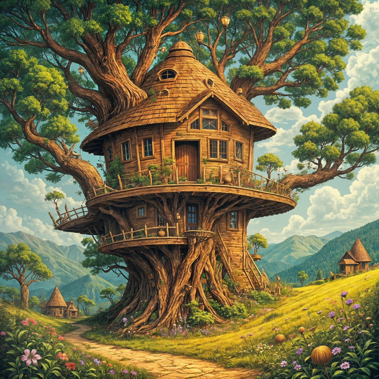 TreeHouse <lora:Psy-01:1.2> <lora:CrAzYToWn:1.2> <lora:Tripp...