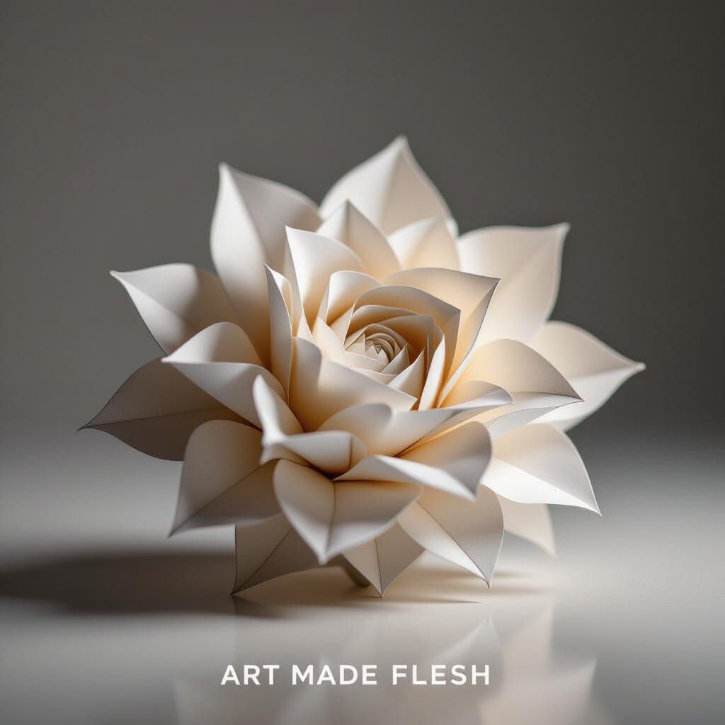 Abstract Origami Sculpture: Art Made Flesh