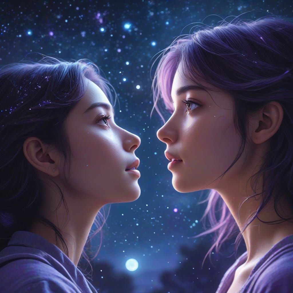 Dreamy Nightscape with Twinkling Stars