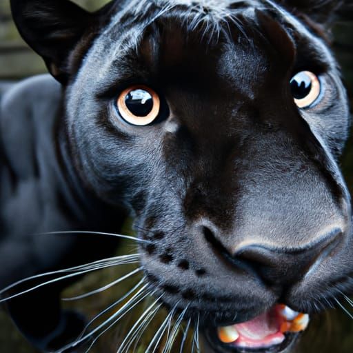 Scared Panther Portrait in Dramatic Lighting Style