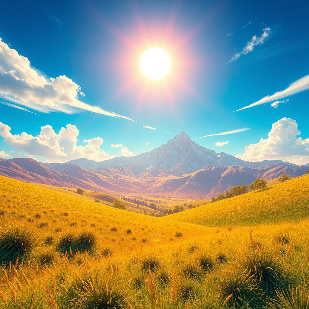 Dreamlike Mountain Landscape in Candyland Art Style