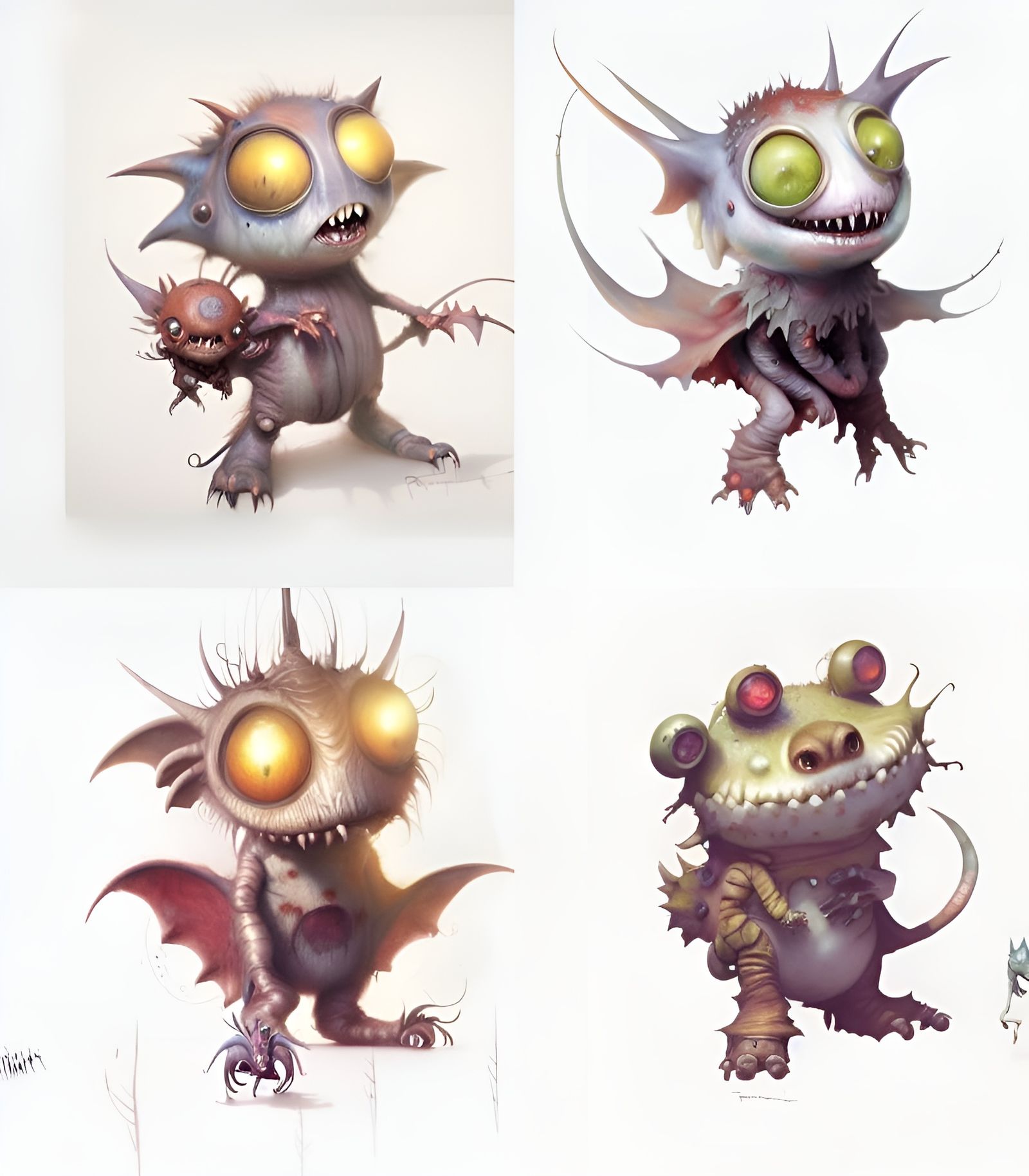 Hyperrealistic Cute Monster, Concept Art Style