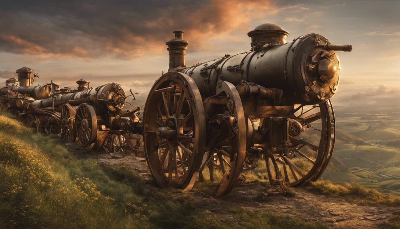 Steampunk Cannons on Redoubt at Golden Hour
