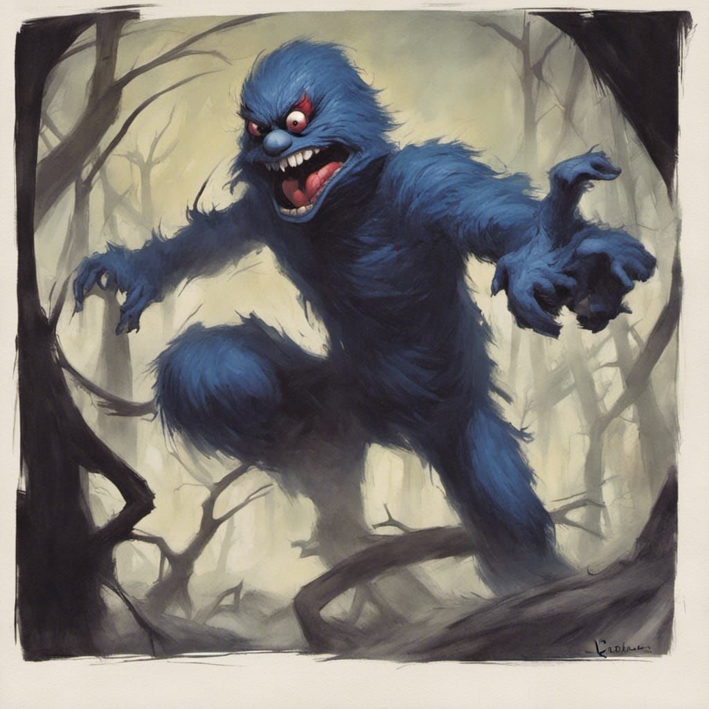 Sinister Grover Portrait in Baroque Style