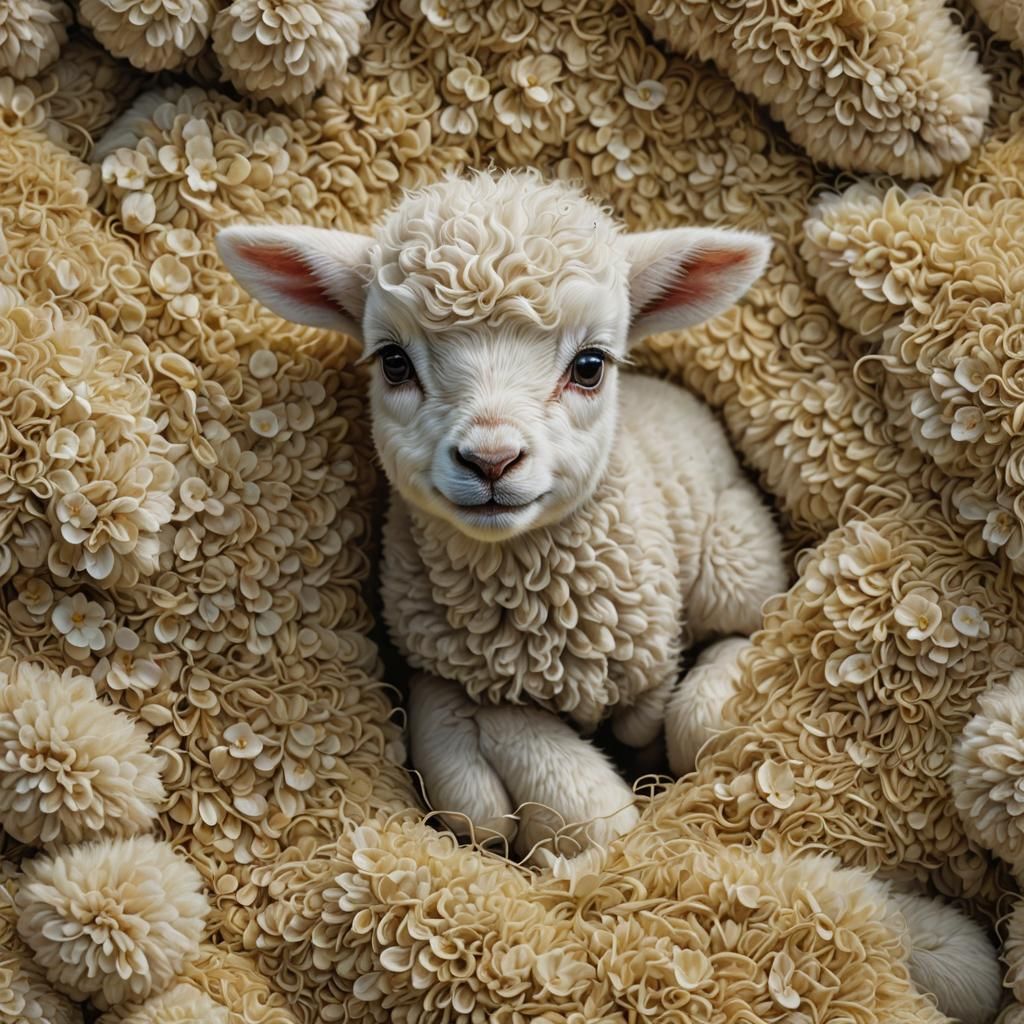 Adorable Lamb Portrait by Artgerm and Pixar