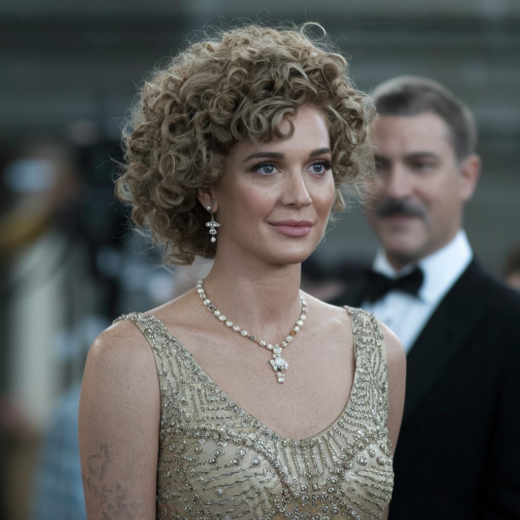 Princess Charlene in Cinematic Glory with Luscious Curly Hai...
