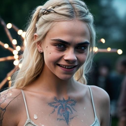 Candid Photo of Woman at Dinner Party