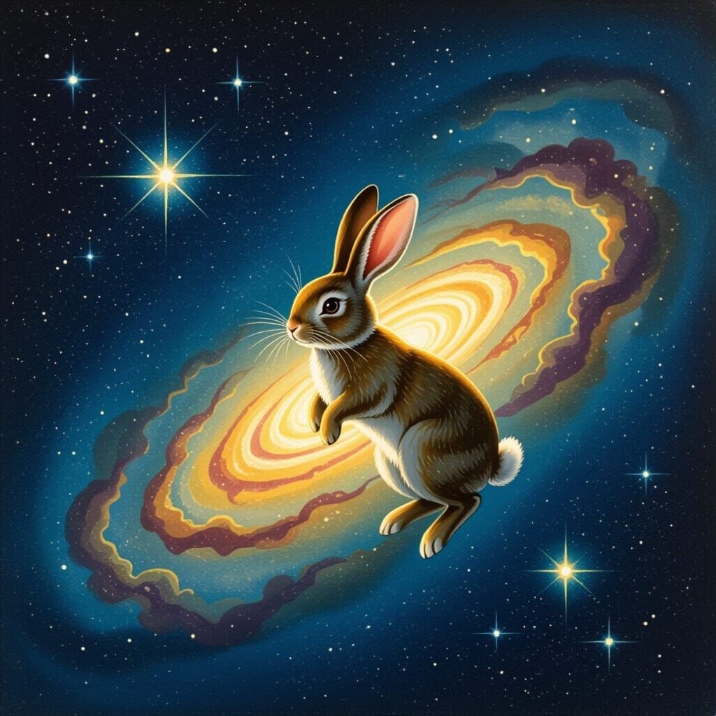 Astronaut Rabbit's Starry Dream: Blake and Rothko