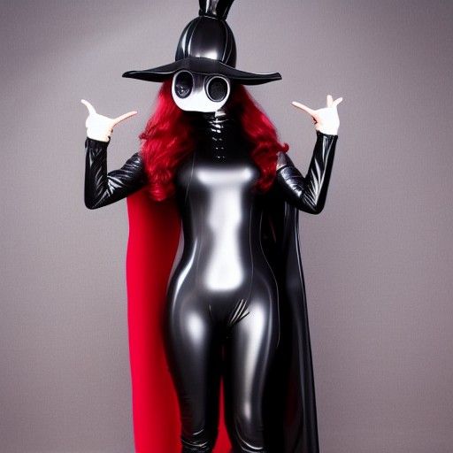 Anime Plague Doctor in Latex Outfit