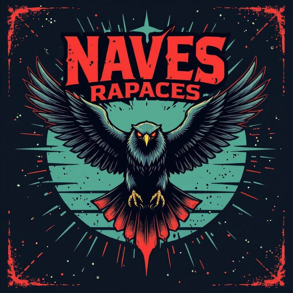 Naves Rapaces: Bold Distressed Rock Band Logo