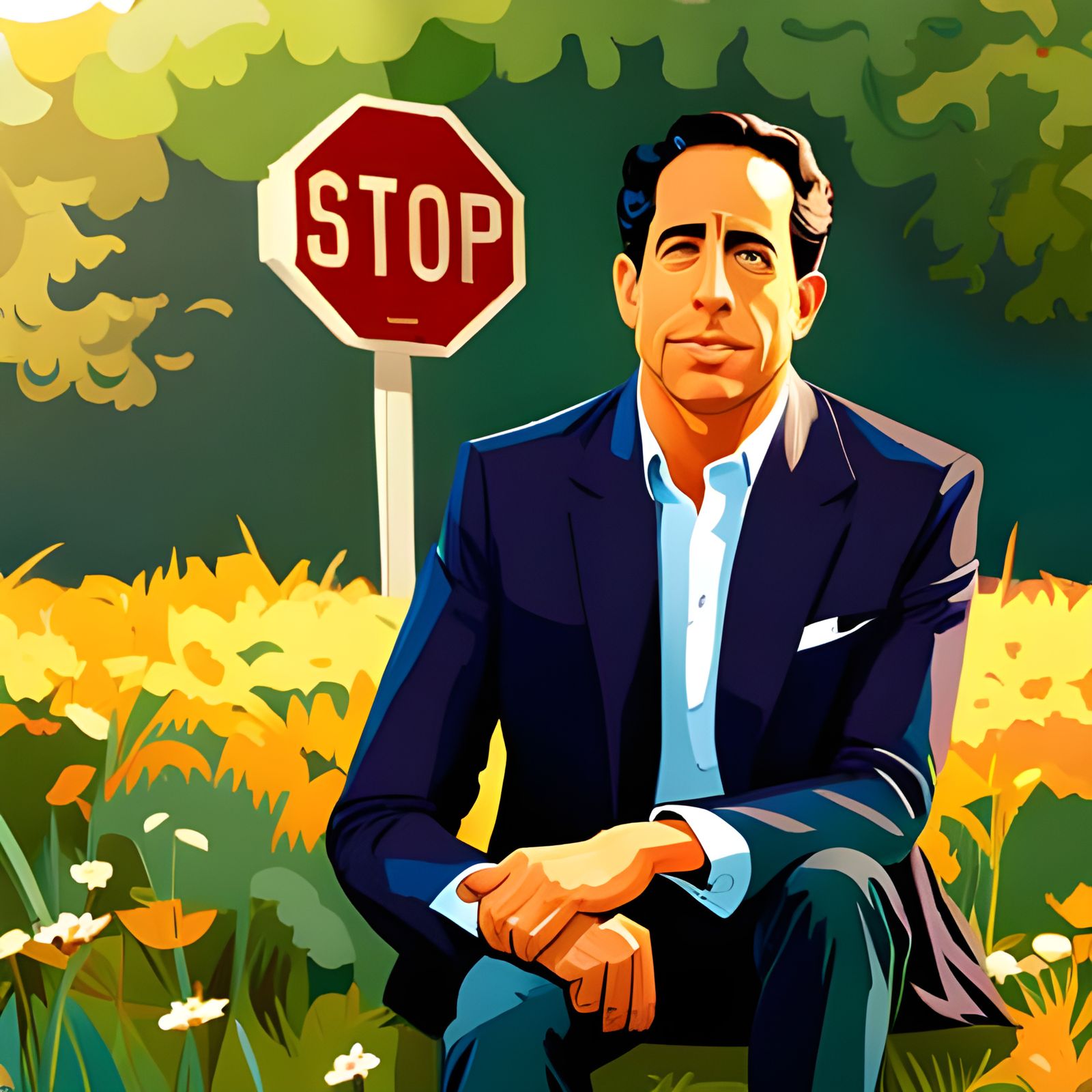 Jerry Seinfeld in Rococo Style Field
