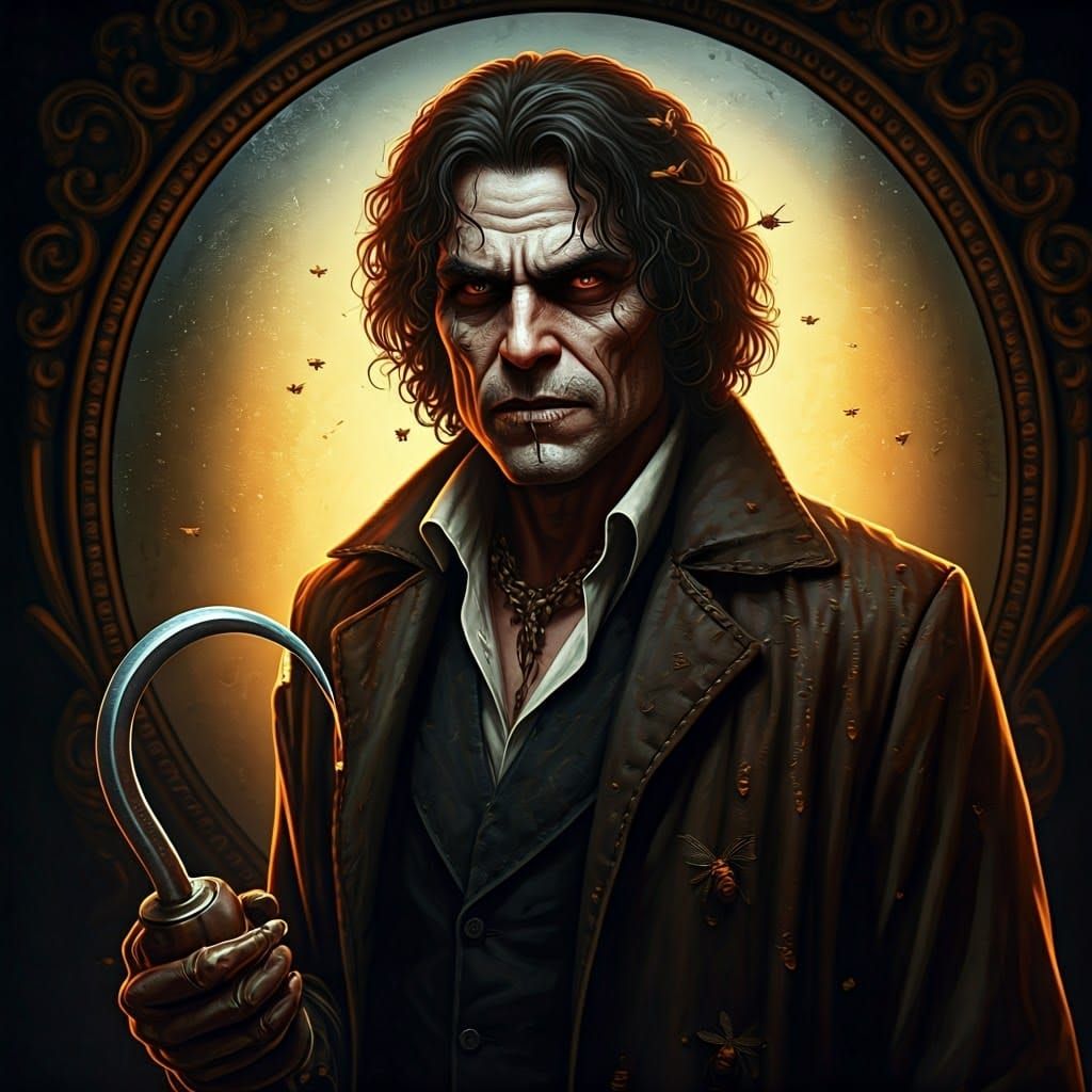 Candyman with Dripping Hook in Eerie Style