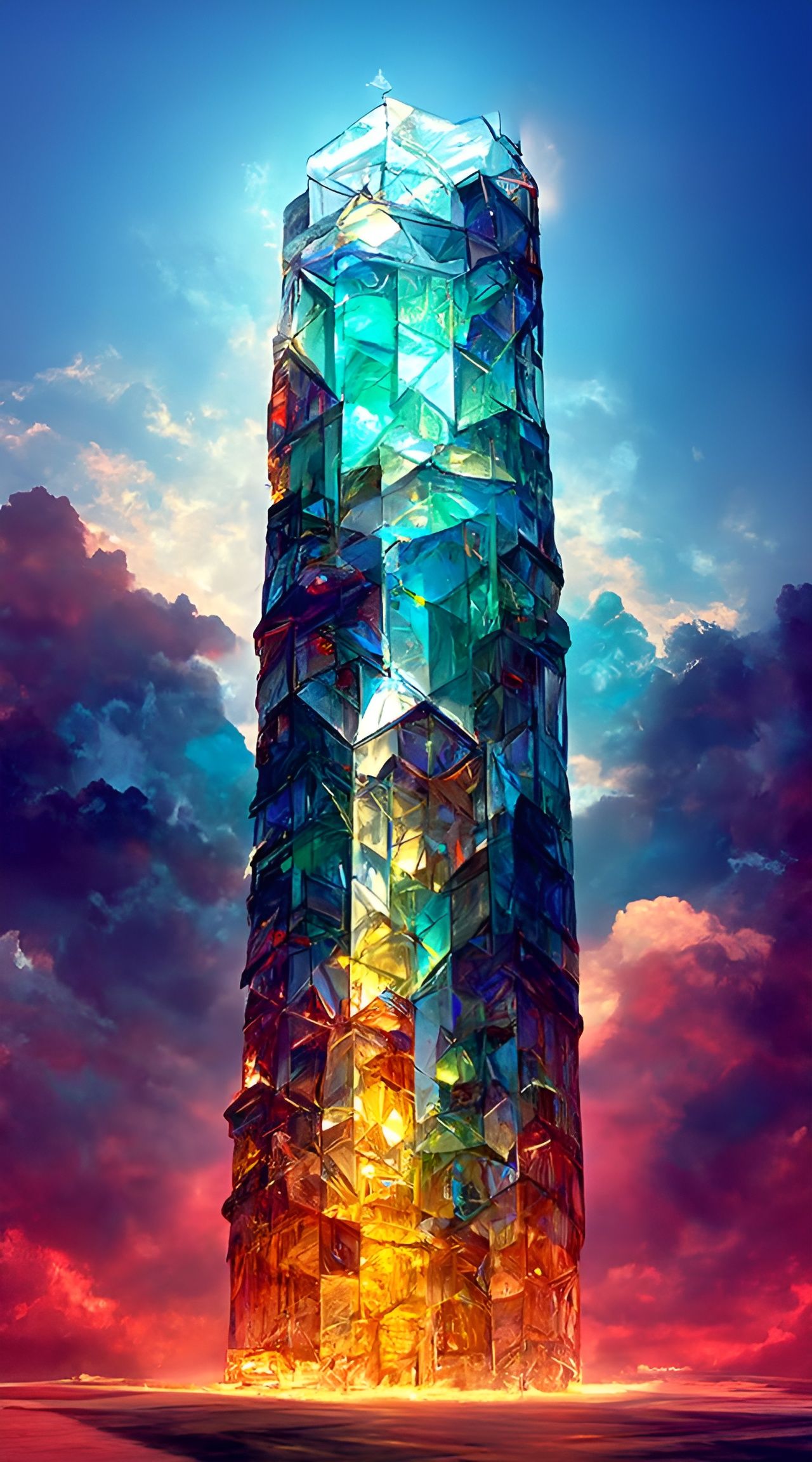 Delicate Crystal Tower Inspired by Art Nouveau