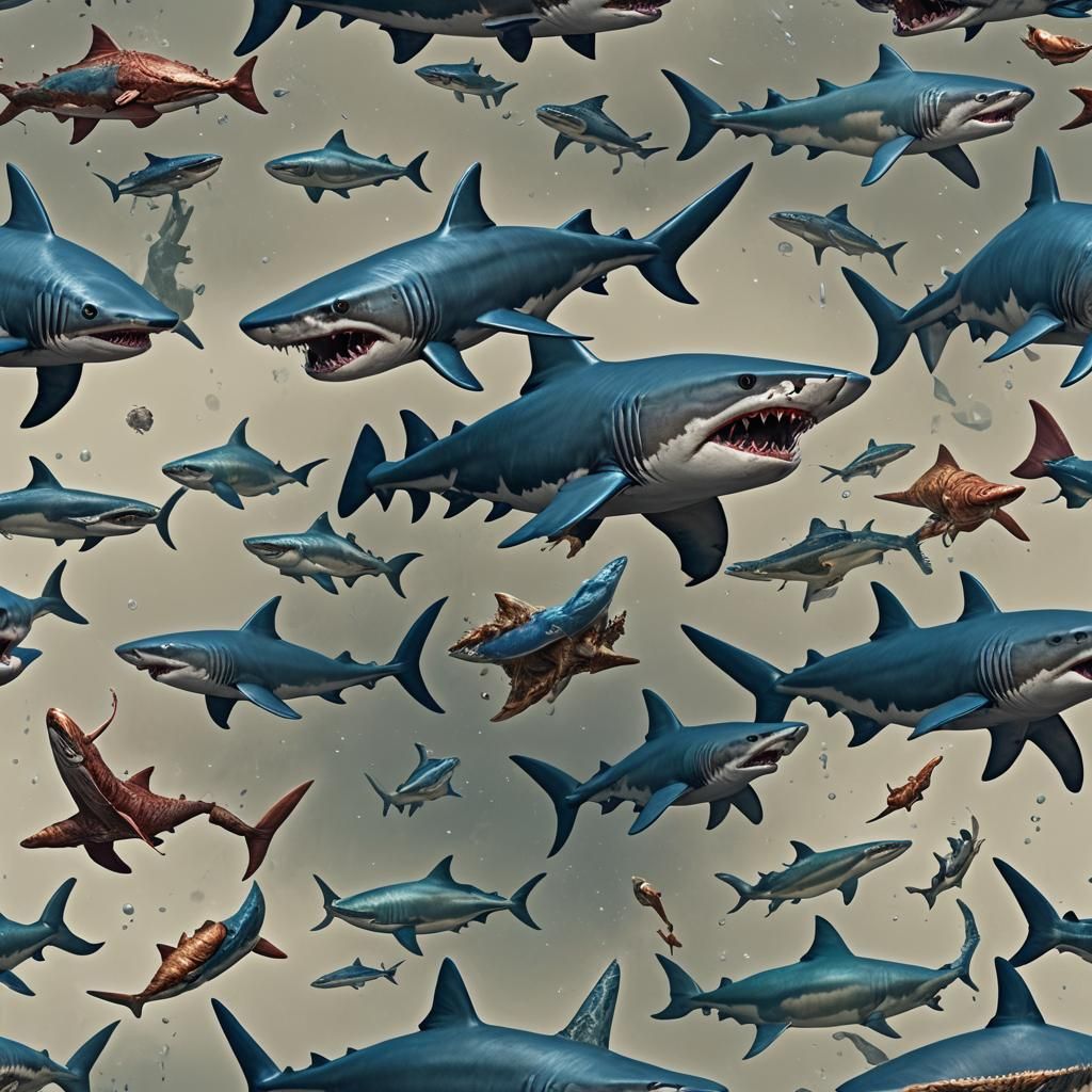 Hammerhead Shark in Detailed Fantasy Art Style