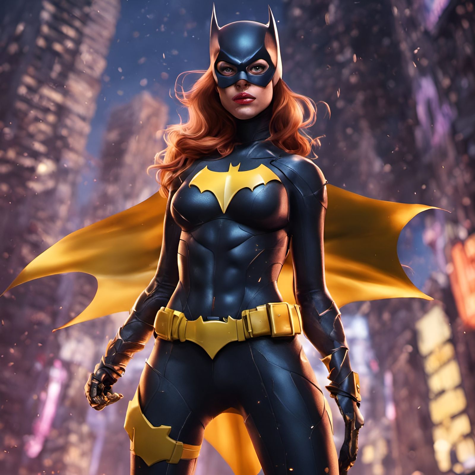 Batgirl Portrait in Detailed Digital Matte Painting Style