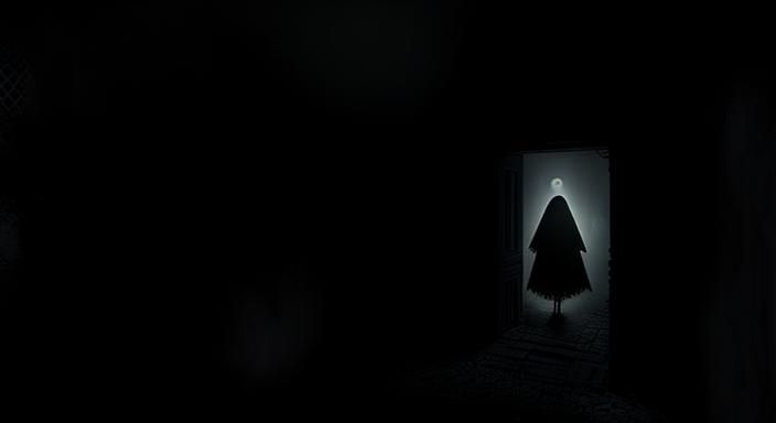 Eerie Ghost Figure in Dark Corner