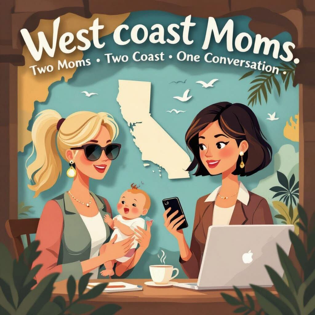 Two Moms Juggling Life on Two Coasts in Cut Paper Style