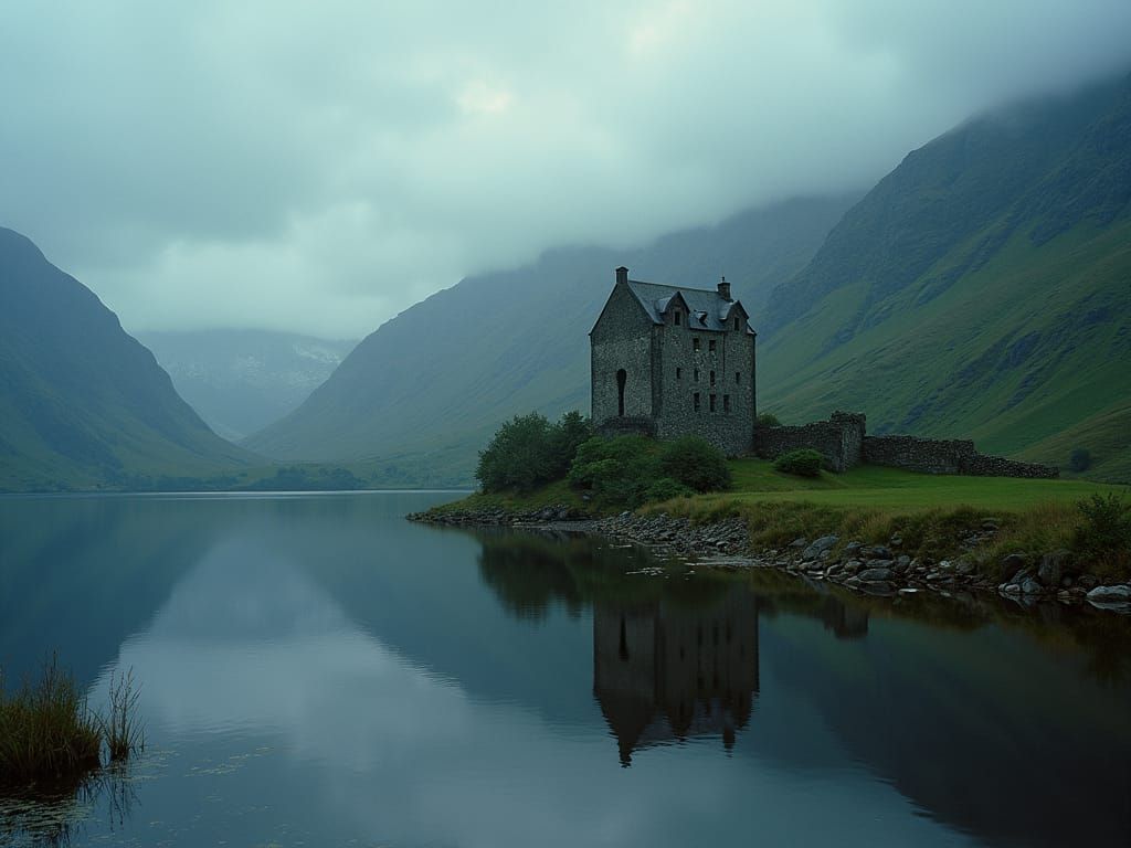 Romantic View of Kilchurn Castle in Scotland