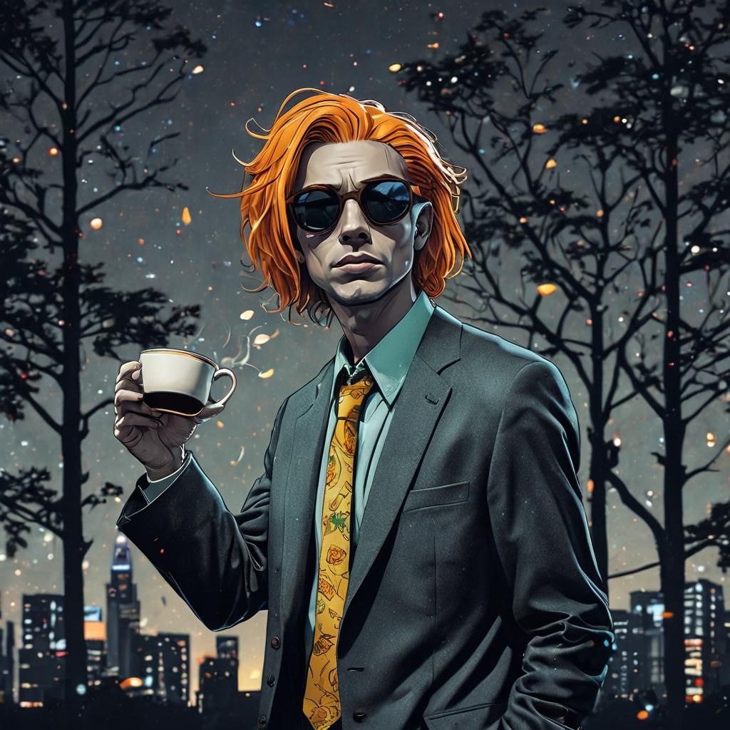 Goldfish Coffee Cup in Retro Comic Style