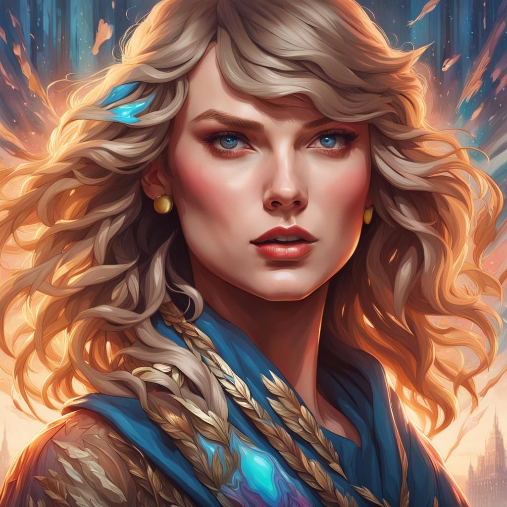 Taylor Swift Portrait in Art Nouveau Style