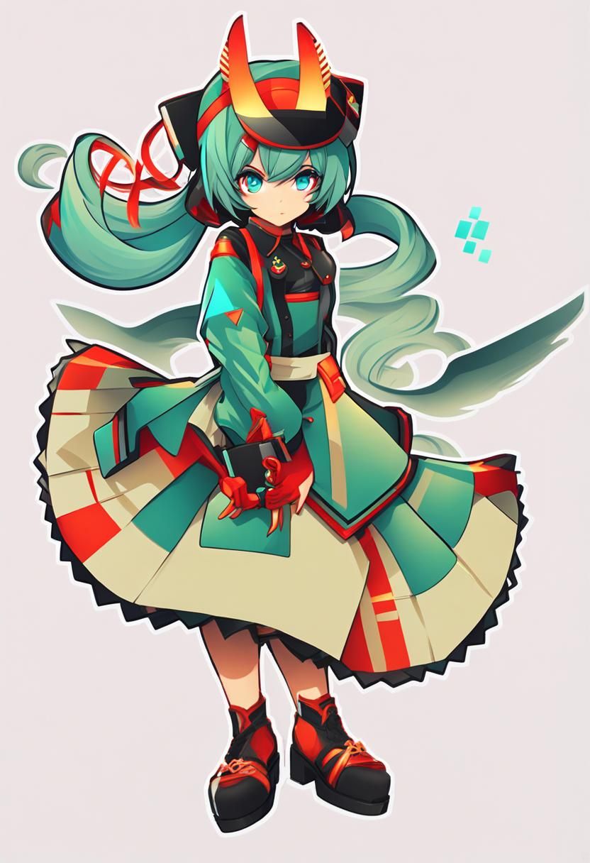Anime Style Miku Character in 'Hot Girl' Style