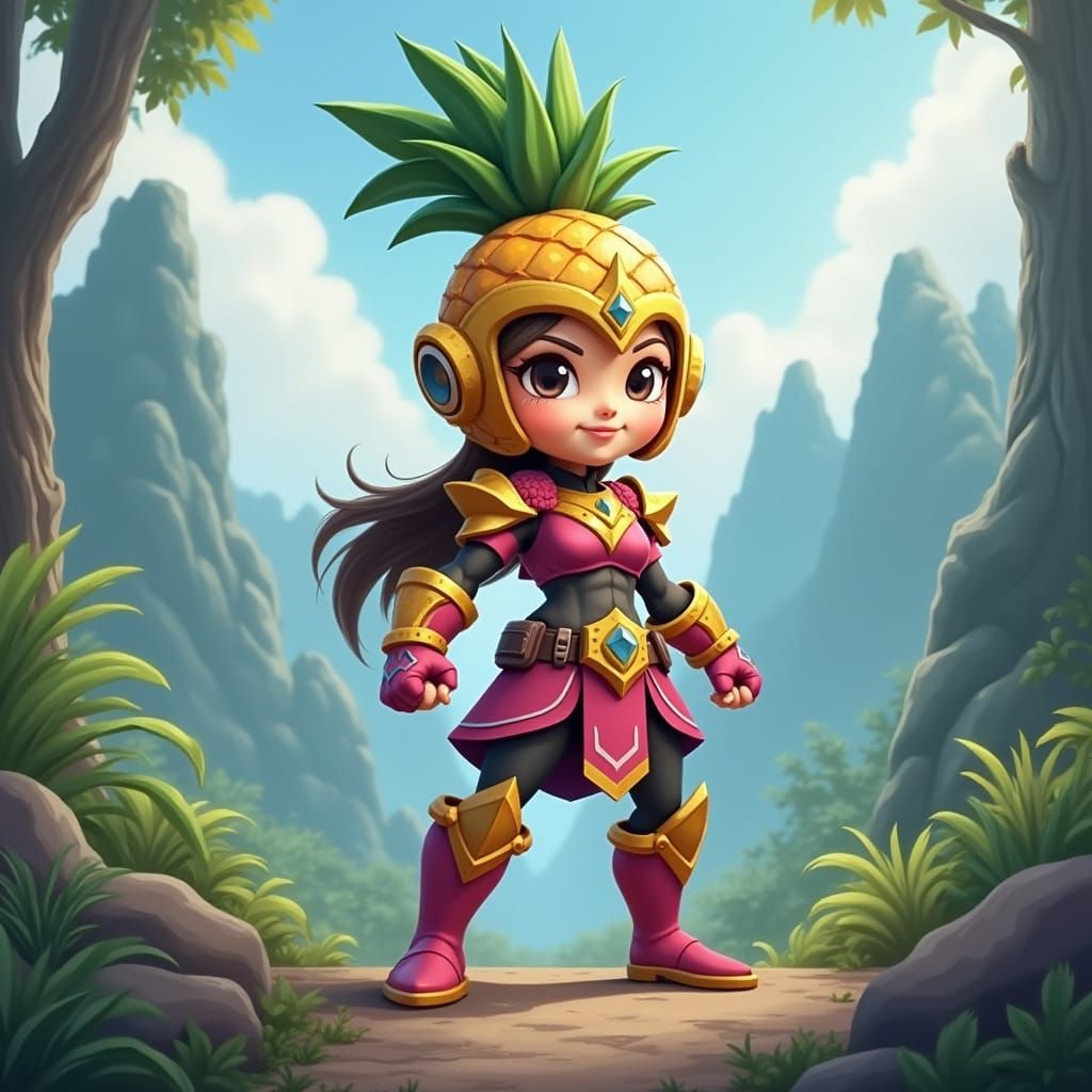 Fantasy Warrior Princess in Vibrant Armor