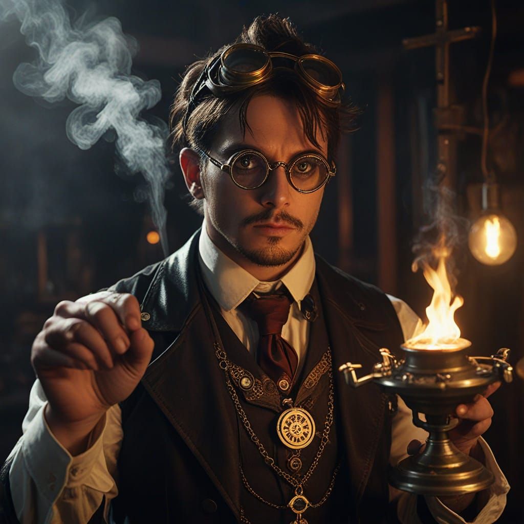 Steampunk Exorcist with Mechanical Censer